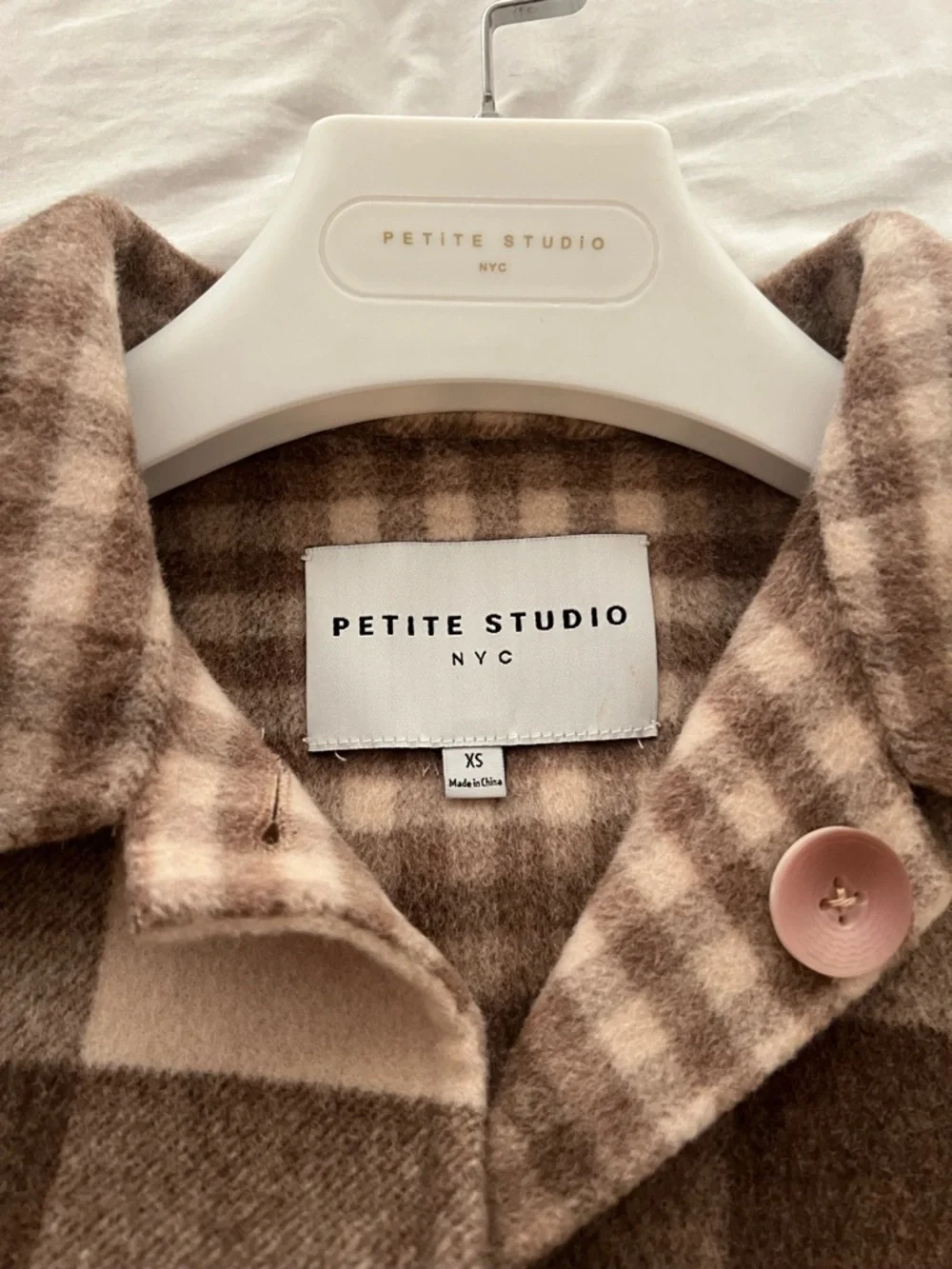 Petite Studio Checked Jacket in Beige & Brown - Picture 2 of 6